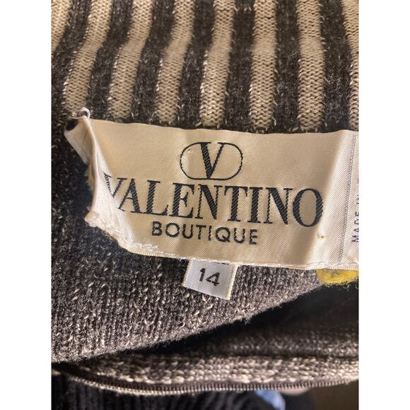 Valentino Vintage 70s Jacket Wool Blend Tweed & Knit ~ So Groovy ~ Sz 14 - Picture 5 of 10